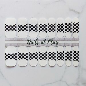 5 for $20 Nail Wraps- Checker Tip (transparent)